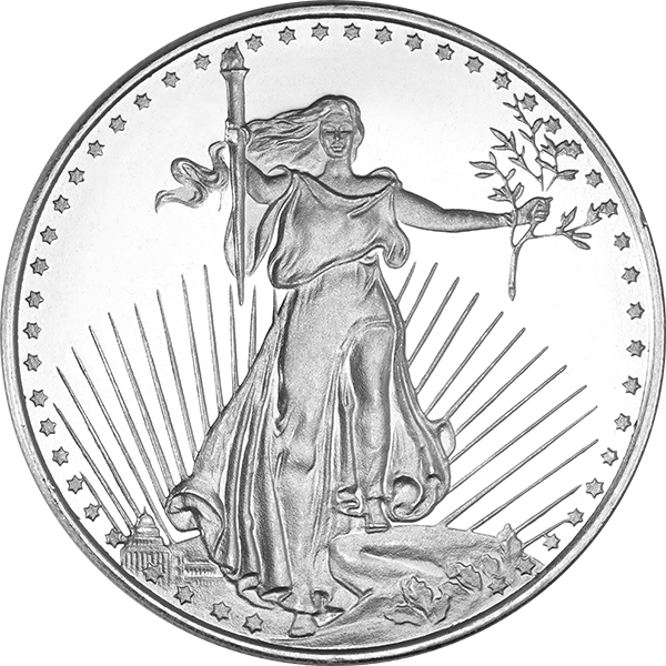 1-oz Saint Gaudens Silver Rounds