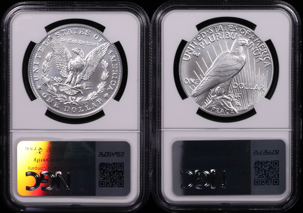 2024 Morgan & Peace Silver Dollar Set First Day of Issue NGC MS-70