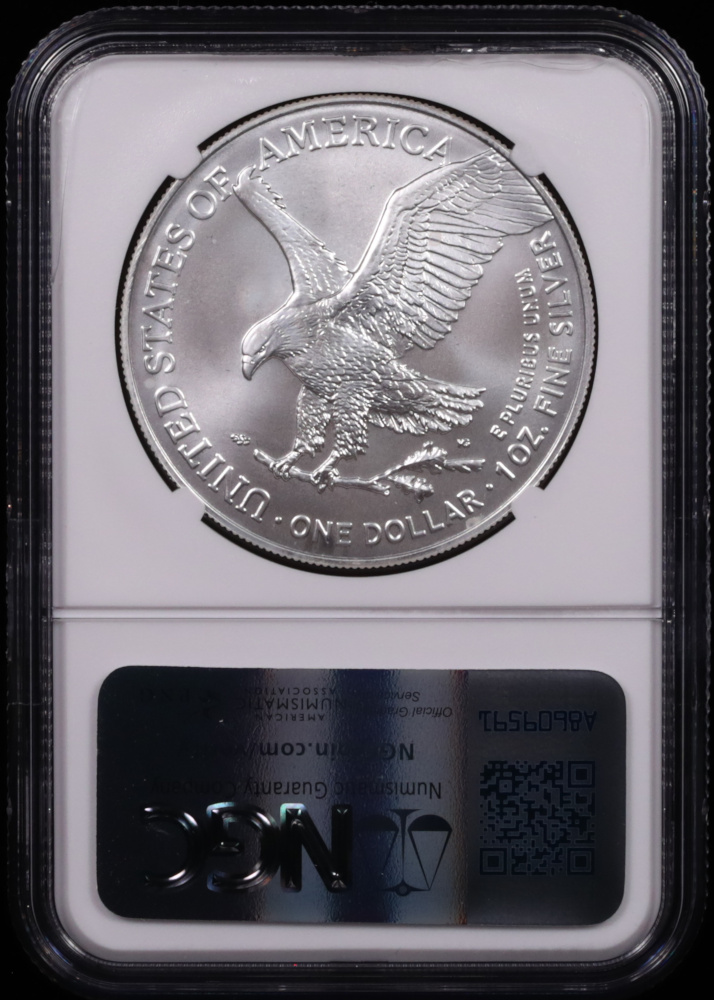2025 $1 American Silver Eagle Eagle Privy First Day of Issue NGC MS-70