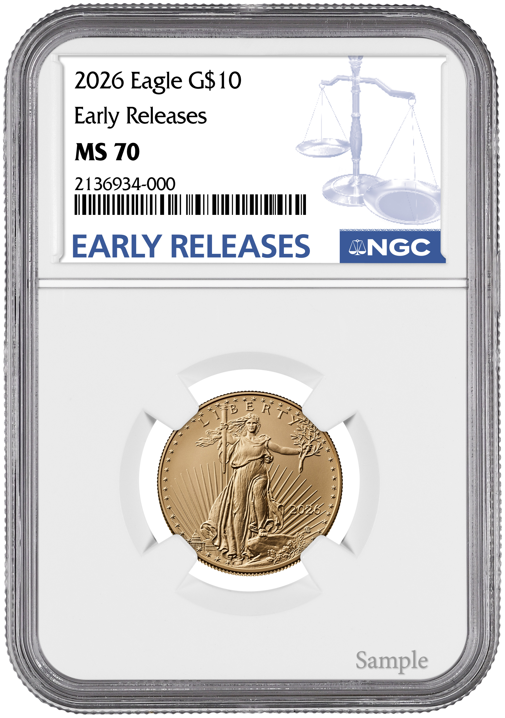 2026 1/4-oz American Gold Eagle MS-70 (NGC)