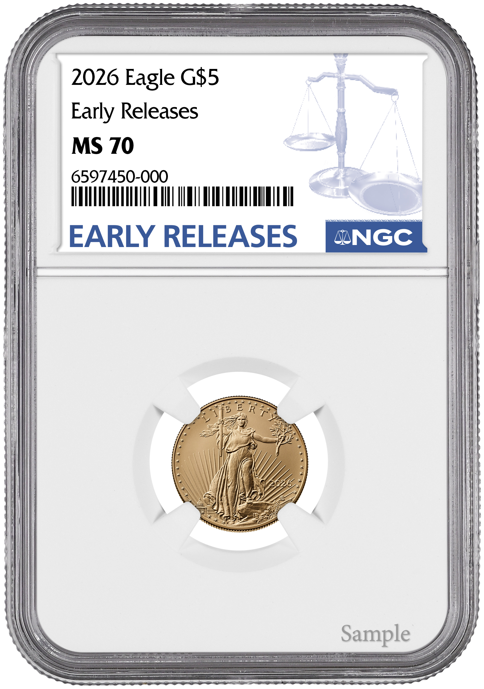2026 1/10-oz American Gold Eagle MS-70 (NGC)