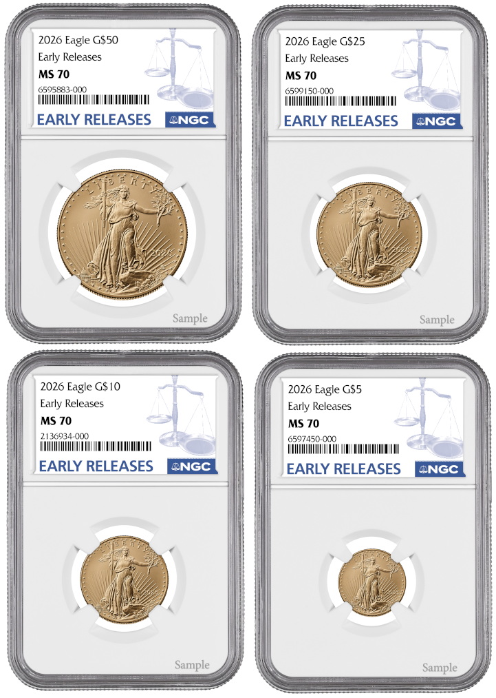 2026 Gold American Eagle 4-Coin Set NGC MS-70
