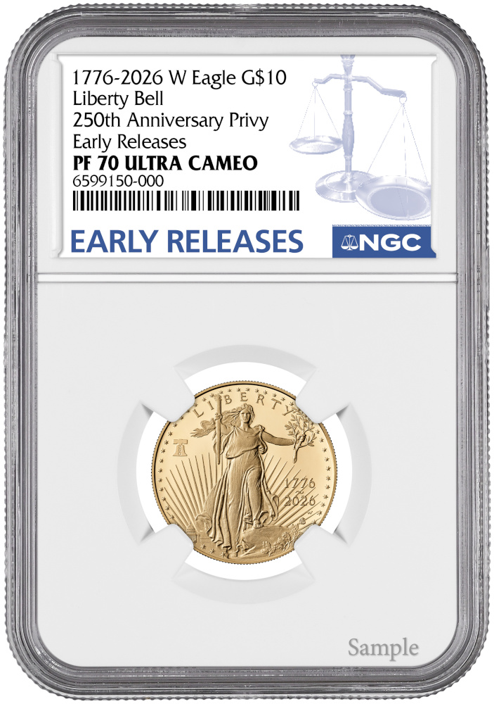 1776 to 2026-W 1/4-oz American Gold Eagle $10 250th Anniversary Privy PF-70 Ultra Cameo