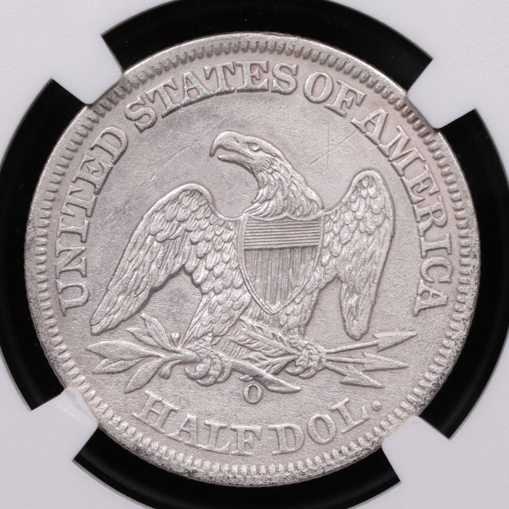 1858-O Seated Liberty Half Dollar NGC Shipwreck Effect SS Republic Reverse 1858-O Seated Liberty Half Dollar NGC Shipwreck Effect SS Republic Reverse
