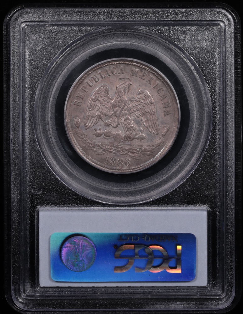 1886-Mo Mexico 50 Centavos PCGS MS-63 Reverse in Holder