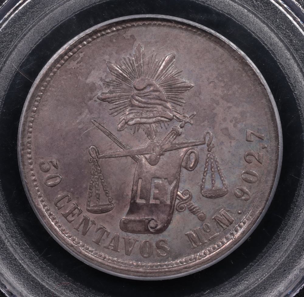 1886-Mo Mexico 50 Centavos PCGS MS-63 Obverse