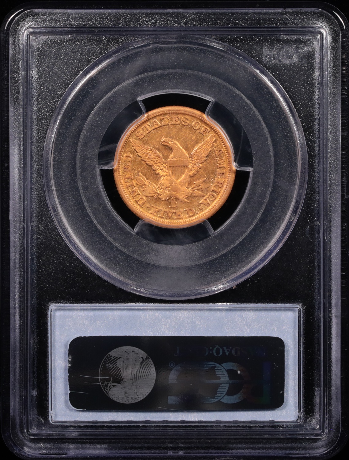 1856-D $5 Liberty Gold PCGS XF-40 Reverse in Holder 1856-D $5 Liberty Gold PCGS XF-40 Reverse in Holder