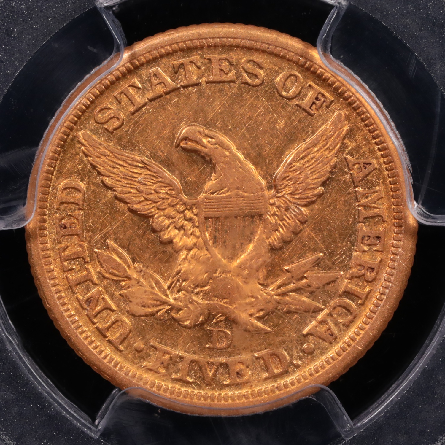 1856-D $5 Liberty Gold PCGS XF-40 Reverse 1856-D $5 Liberty Gold PCGS XF-40 Reverse