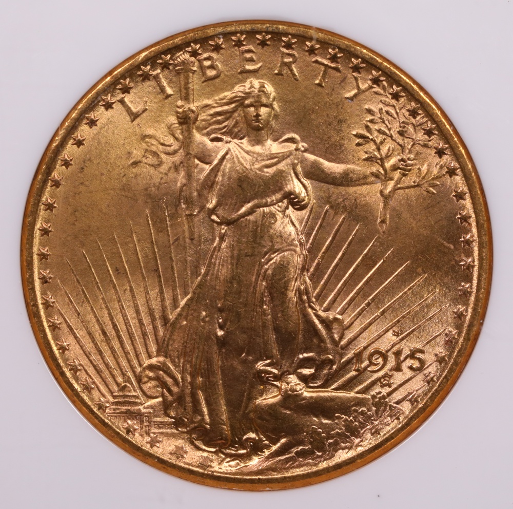 1915-S $20 Saint-Gaudens Gold NGC MS-65