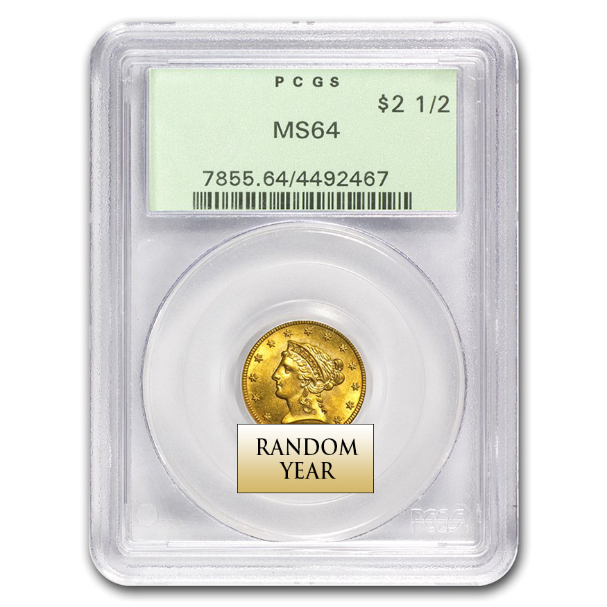 $2 1/2 Liberty Gold Coin NGC/PCGS MS-64 Holder $2 1/2 Liberty Gold Coin NGC/PCGS MS-64 Holder