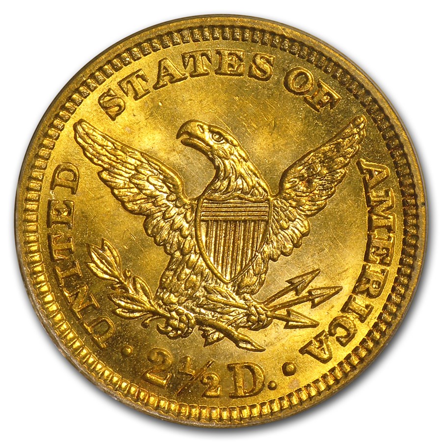 $2 1/2 Liberty Gold Coin NGC/PCGS MS-64 Reverse $2 1/2 Liberty Gold Coin NGC/PCGS MS-64 Reverse