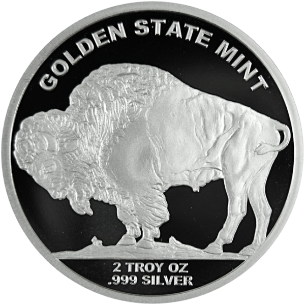2 oz Silver Buffalo Round Reverse 2 oz Silver Buffalo Round Reverse