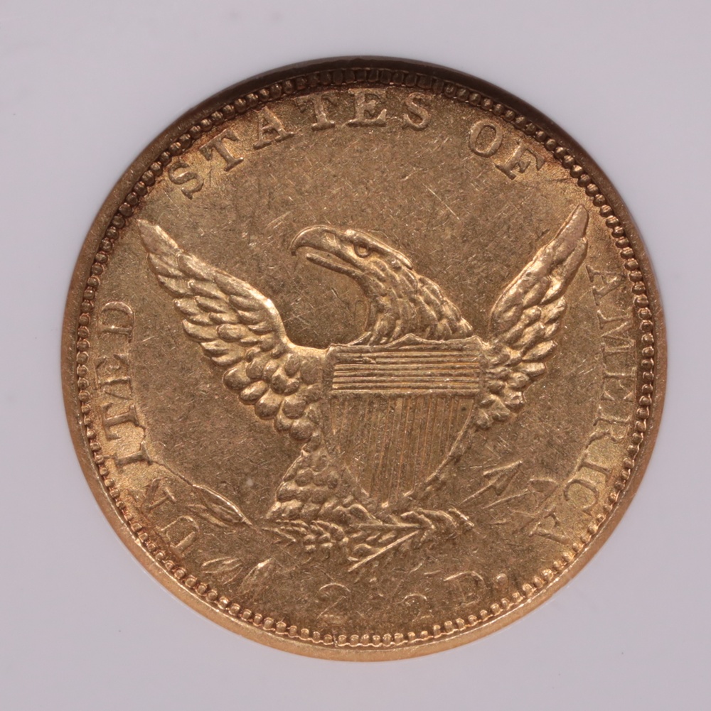 1839-O $2.50 Liberty Gold NGC AU-58 Reverse 1839-O $2.50 Liberty Gold NGC AU-58 Reverse
