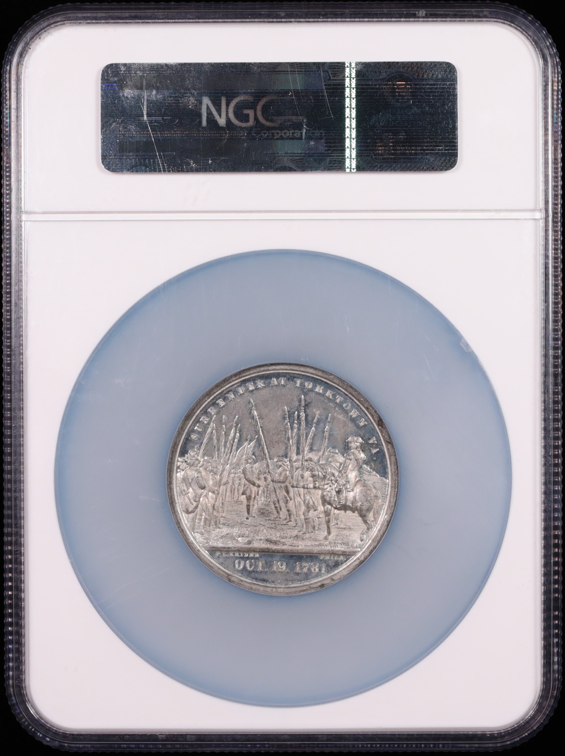 1881 Surrender at Yorktown Revolution Centennial Medal B-452C NGC MS-62 Reverse in Holder 1881 Surrender at Yorktown Revolution Centennial Medal B-452C NGC MS-62 Reverse in Holder