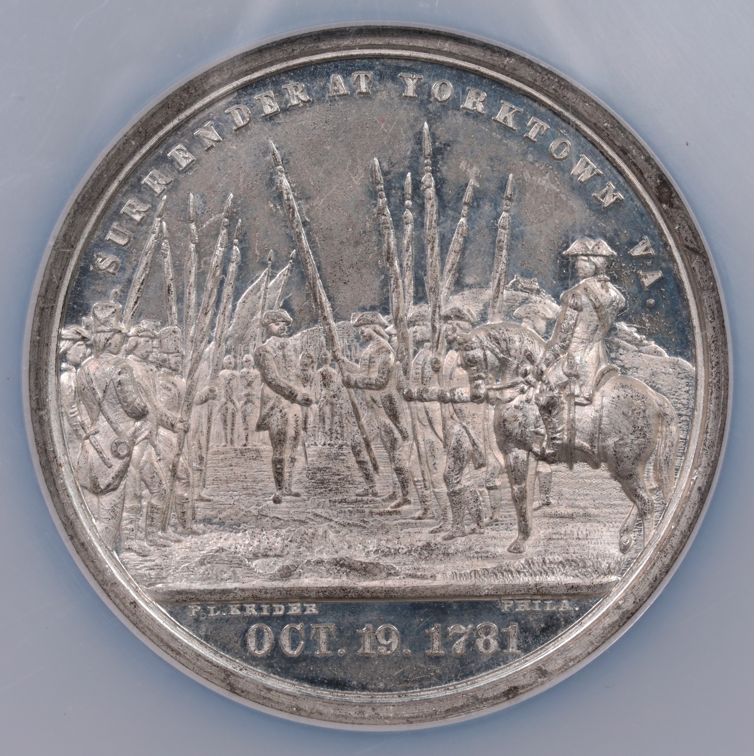1881 Surrender at Yorktown Revolution Centennial Medal B-452C NGC MS-62 Reverse 1881 Surrender at Yorktown Revolution Centennial Medal B-452C NGC MS-62 Reverse
