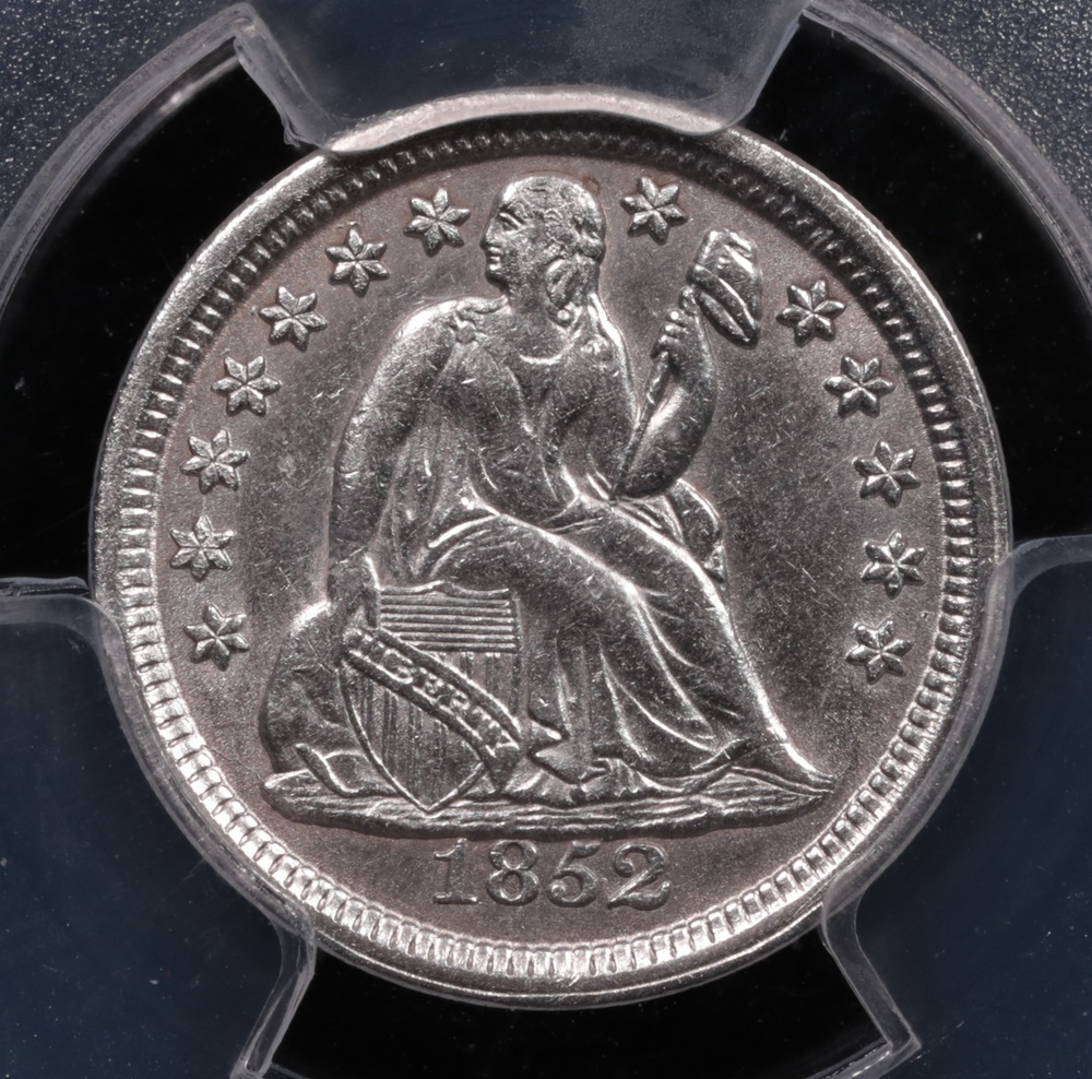 1851 Seated Liberty Dime SS Central America PCGS AU-53 Obverse in Holder 1851 Seated Liberty Dime SS Central America PCGS AU-53 Obverse in Holder