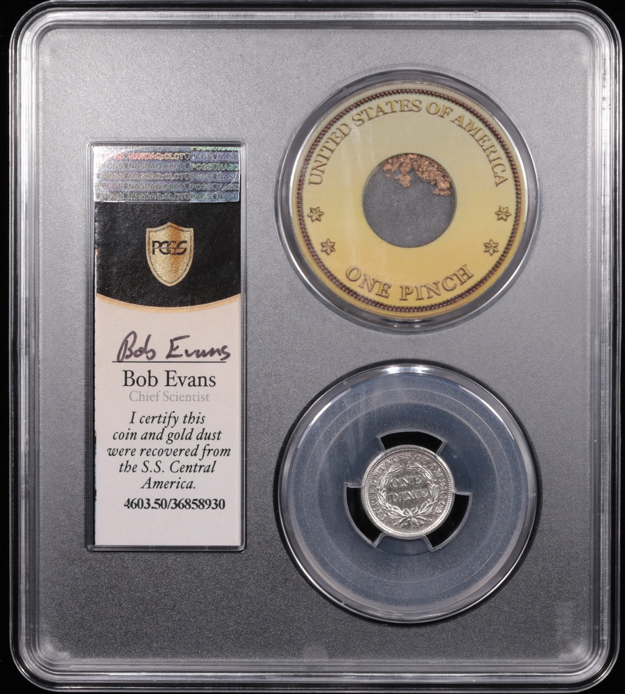 1853 Seated Liberty Dime PCGS AU-50 SS Central America Reverse in Holder 1853 Seated Liberty Dime PCGS AU-50 SS Central America Reverse in Holder