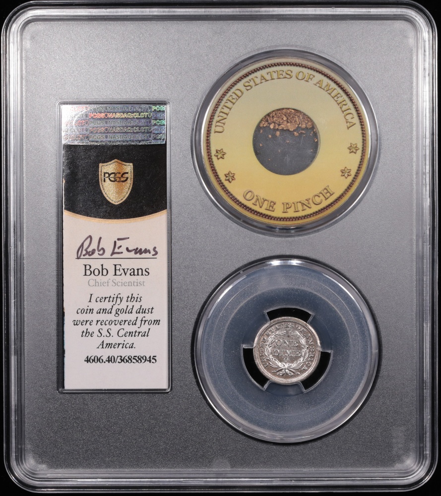 1854-O Seated Liberty Dime SS Central America PCGS XF-40 Reverse in Holder 1854-O Seated Liberty Dime SS Central America PCGS XF-40 Reverse in Holder