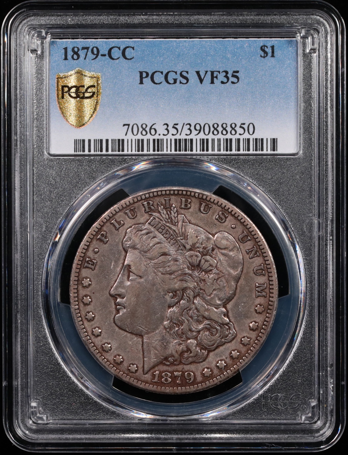 1879-CC Morgan Silver Dollar PCGS VF-35 Obverse in Holder 1879-CC Morgan Silver Dollar PCGS VF-35 Obverse in Holder