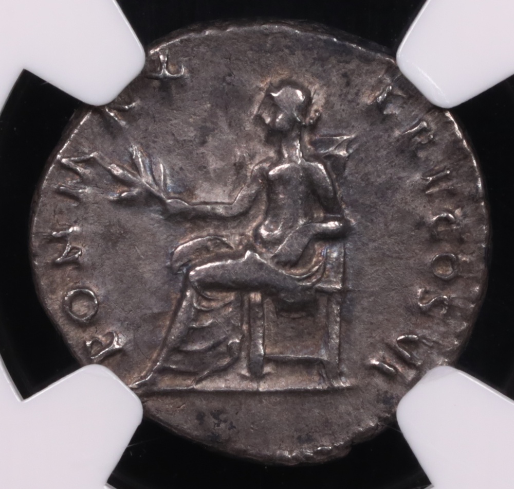 AD 69-79 Vespasian Silver Denarius Pax Standard NGC Extremely Fine