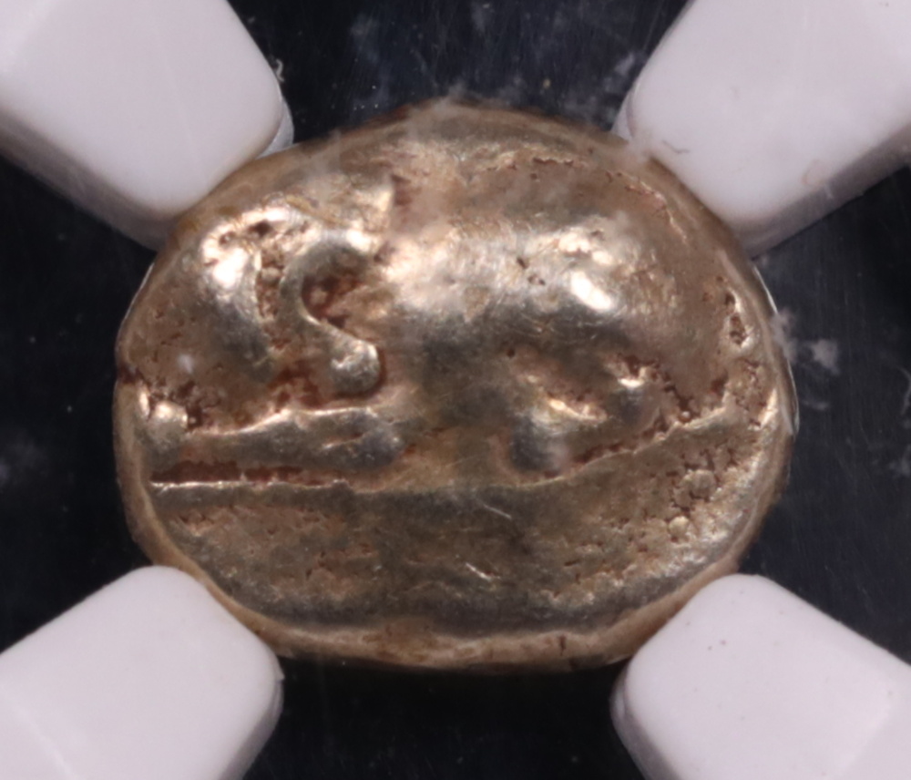 Ionia Miletus Electrum Recumbent Lion Hecte Fine 3x4