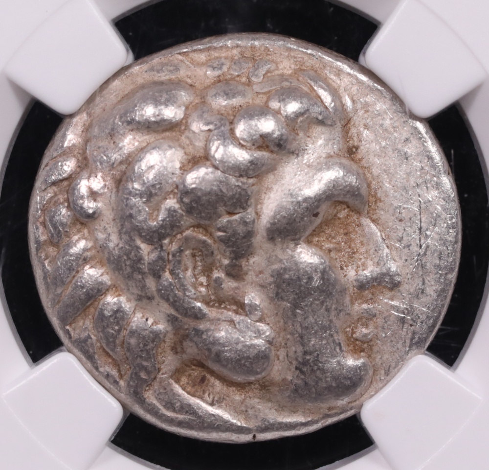 336-323 BC Alexander the Great Silver Tetradrachm NGC Choice Fine 4x3 Obverse 336-323 BC Alexander the Great Silver Tetradrachm NGC Choice Fine 4x3 Obverse