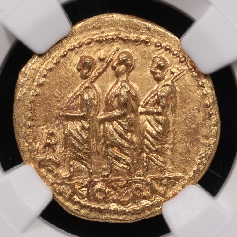 After 54 BC Thracian or Scythian Coson Gold Stater NGC Choice MS 5x5 Obverse After 54 BC Thracian or Scythian Coson Gold Stater NGC Choice MS 5x5 Obverse