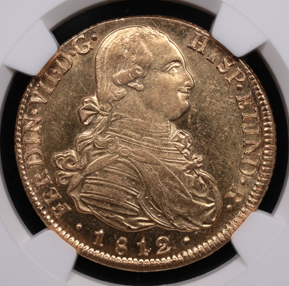 1812 Santiago, Chile 8 Escudo NGC MS-64 Obverse 1812 Santiago, Chile 8 Escudo NGC MS-64 Obverse