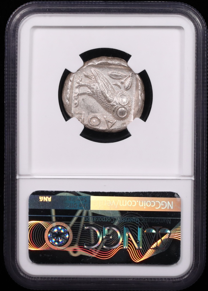 440-404 BC Attica, Athens Silver Owl Tetradrachm NGC Mint State 5x4 Reverse in Holder 440-404 BC Attica, Athens Silver Owl Tetradrachm NGC Mint State 5x4 Reverse in Holder