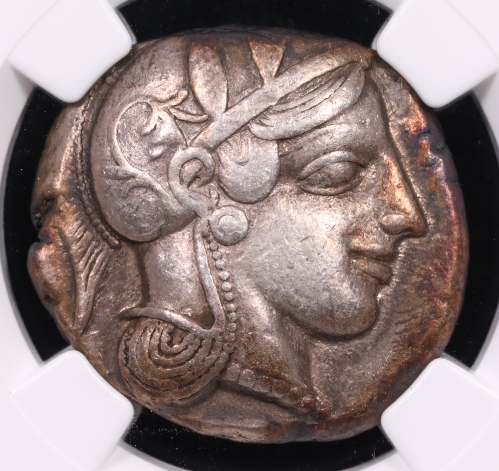 440-404 BC Attica, Athens Silver Owl Tetradrachm NGC Very Fine 5x2