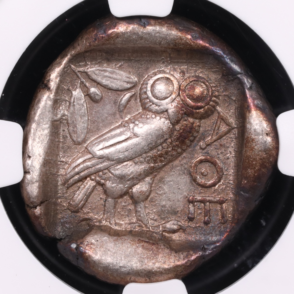 440-404 BC Attica, Athens Silver Owl Tetradrachm NGC Very Fine 5x2