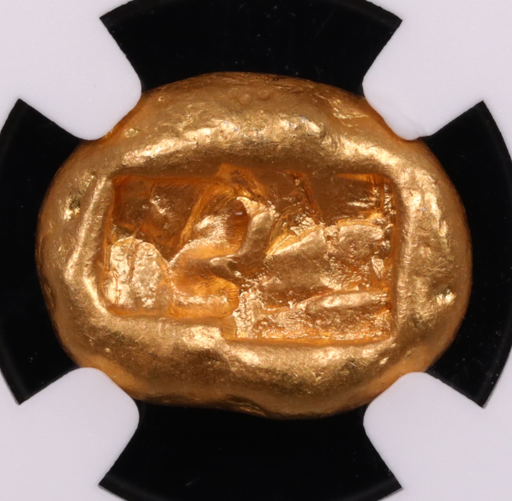 561-546 BC Lydia King Croesus Gold Stater Prototype Issue NGC XF 5x3