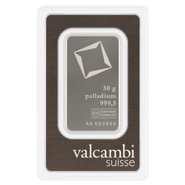 50-gram Valcambi Palladium Bar