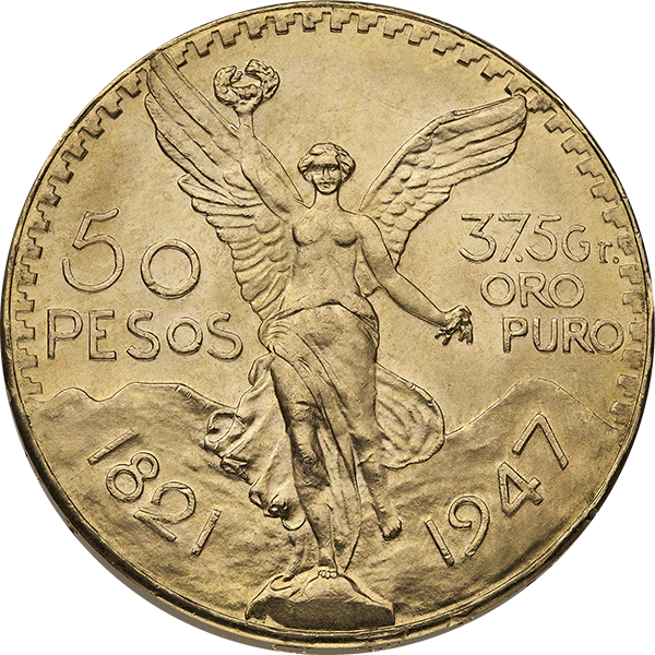 50 Pesos Mexican Gold Coin (Random Year) Obverse 50 Pesos Mexican Gold Coin (Random Year) Obverse