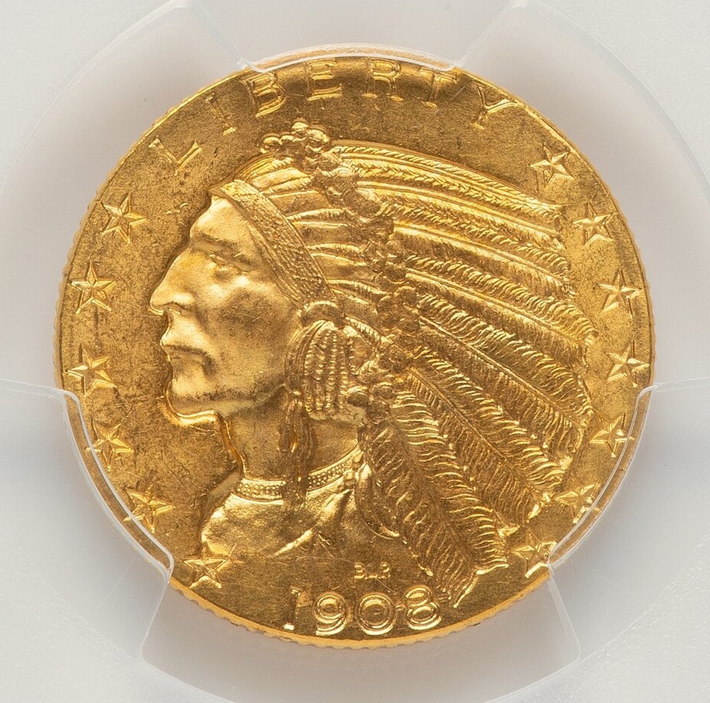 1908 $5 Indian Gold PCGS MS-65 Obverse 1908 $5 Indian Gold PCGS MS-65 Obverse