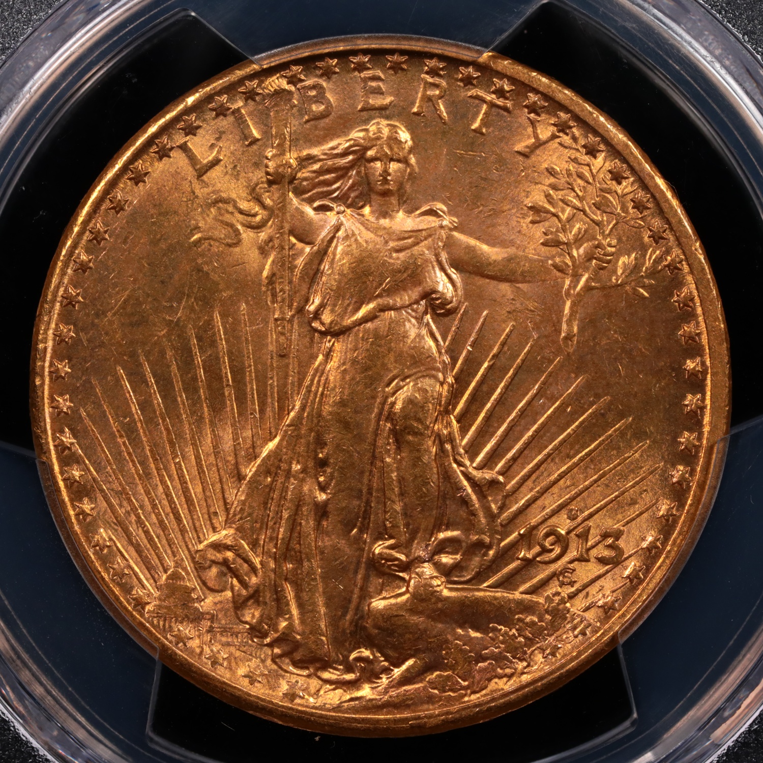 1913-S $20 Saint-Gaudens Gold PCGS MS-63 Obverse 1913-S $20 Saint-Gaudens Gold PCGS MS-63 Obverse