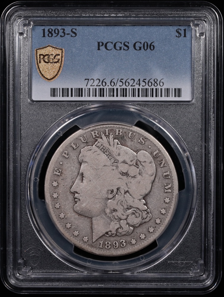 1893-S Morgan Silver Dollar PCGS G-06 Obverse in Holder 1893-S Morgan Silver Dollar PCGS G-06 Obverse in Holder
