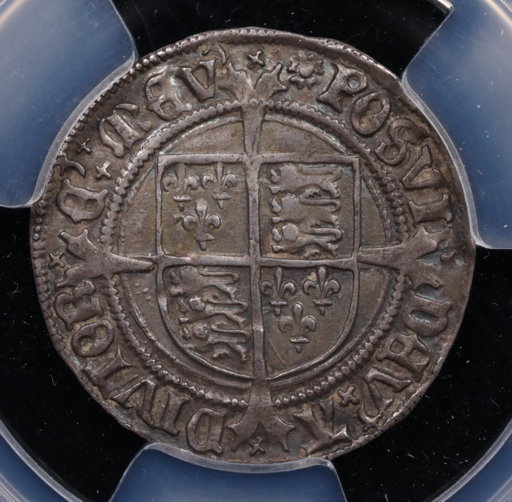 1526-44 England Henry VIII Silver Groat Rose, London PCGS AU-53