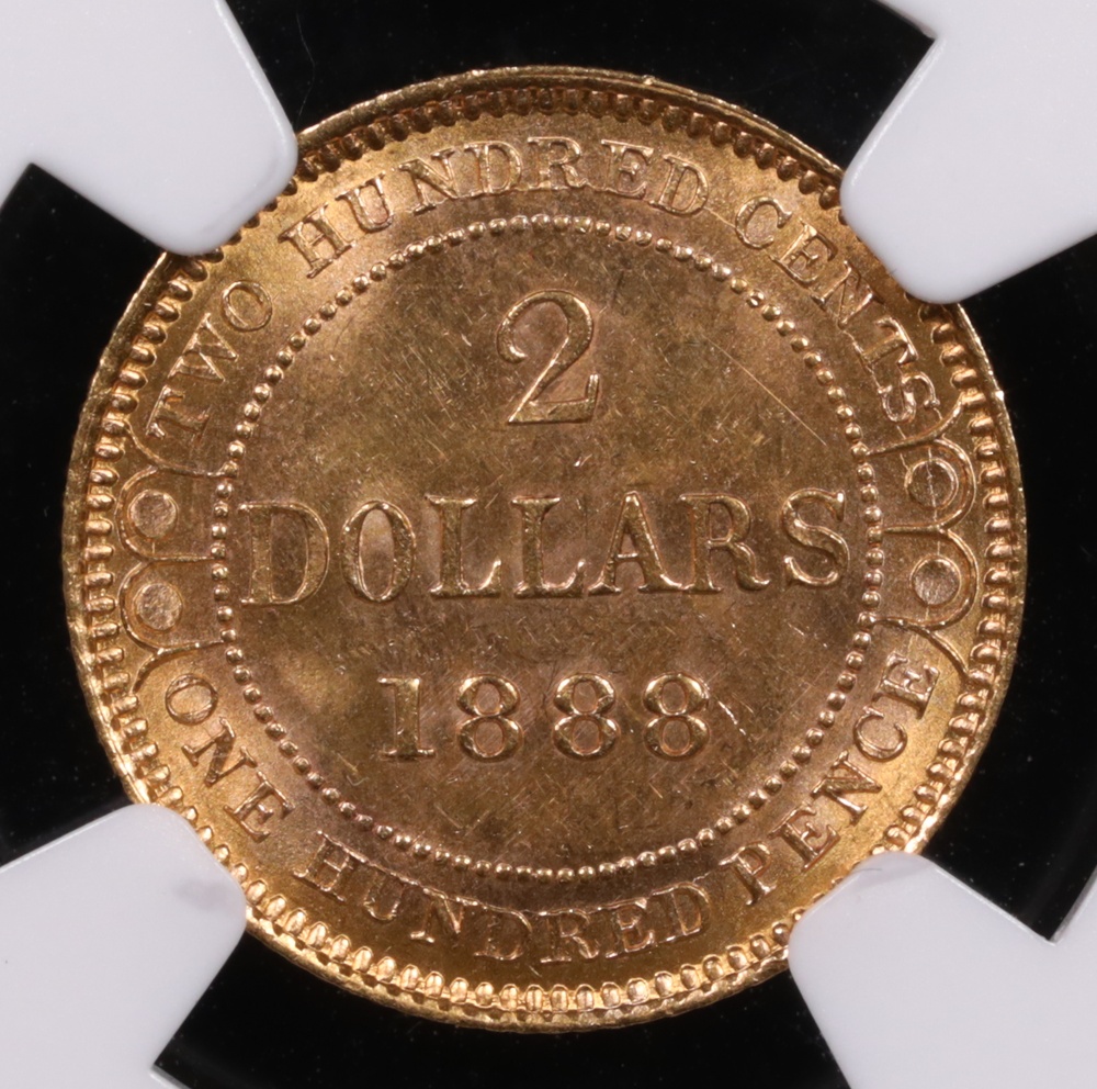1888 Newfoundland $2 Gold NGC MS-63