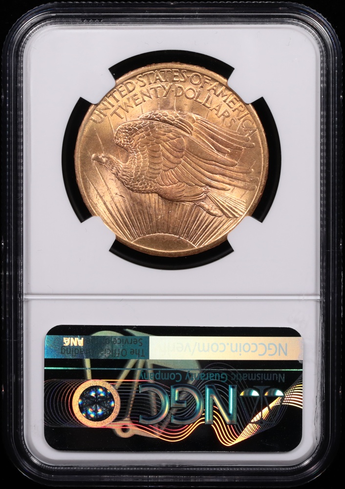 1908 $20 Saint-Gaudens Gold No Motto NGC MS-66+ Reverse in Holder 1908 $20 Saint-Gaudens Gold No Motto NGC MS-66+ Reverse in Holder