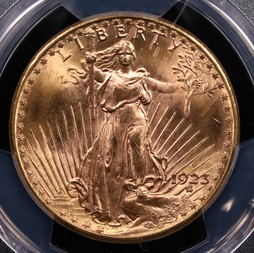 1923-D $20 Saint-Gaudens Gold PCGS MS-65