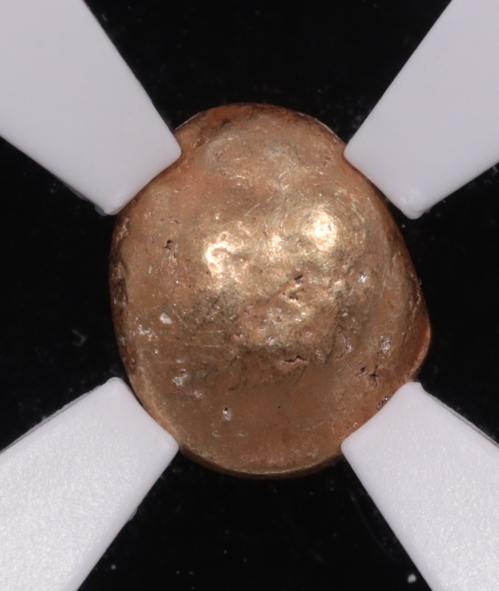 650-600 BC Ionia Electrum Hecte NGC About Uncirculated 5x5 Obverse 650-600 BC Ionia Electrum Hecte NGC About Uncirculated 5x5 Obverse