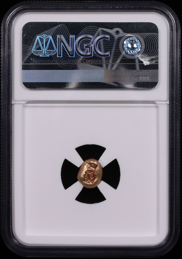 650-600 BC Ionia Electrum Hecte NGC About Uncirculated 5x5 Reverse in Holder 650-600 BC Ionia Electrum Hecte NGC About Uncirculated 5x5 Reverse in Holder