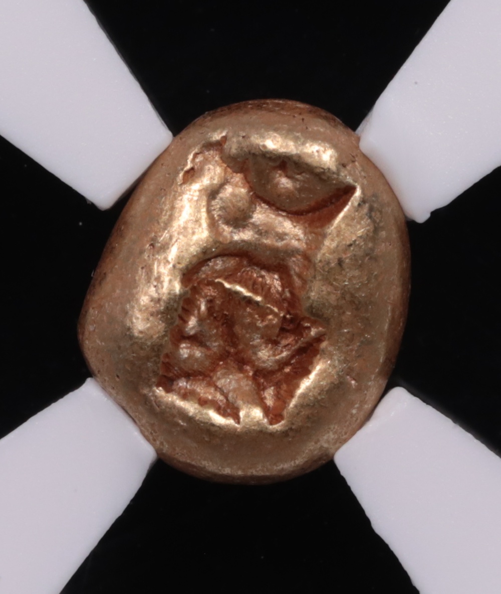650-600 BC Ionia Electrum Hecte NGC About Uncirculated 5x5 Reverse 650-600 BC Ionia Electrum Hecte NGC About Uncirculated 5x5 Reverse