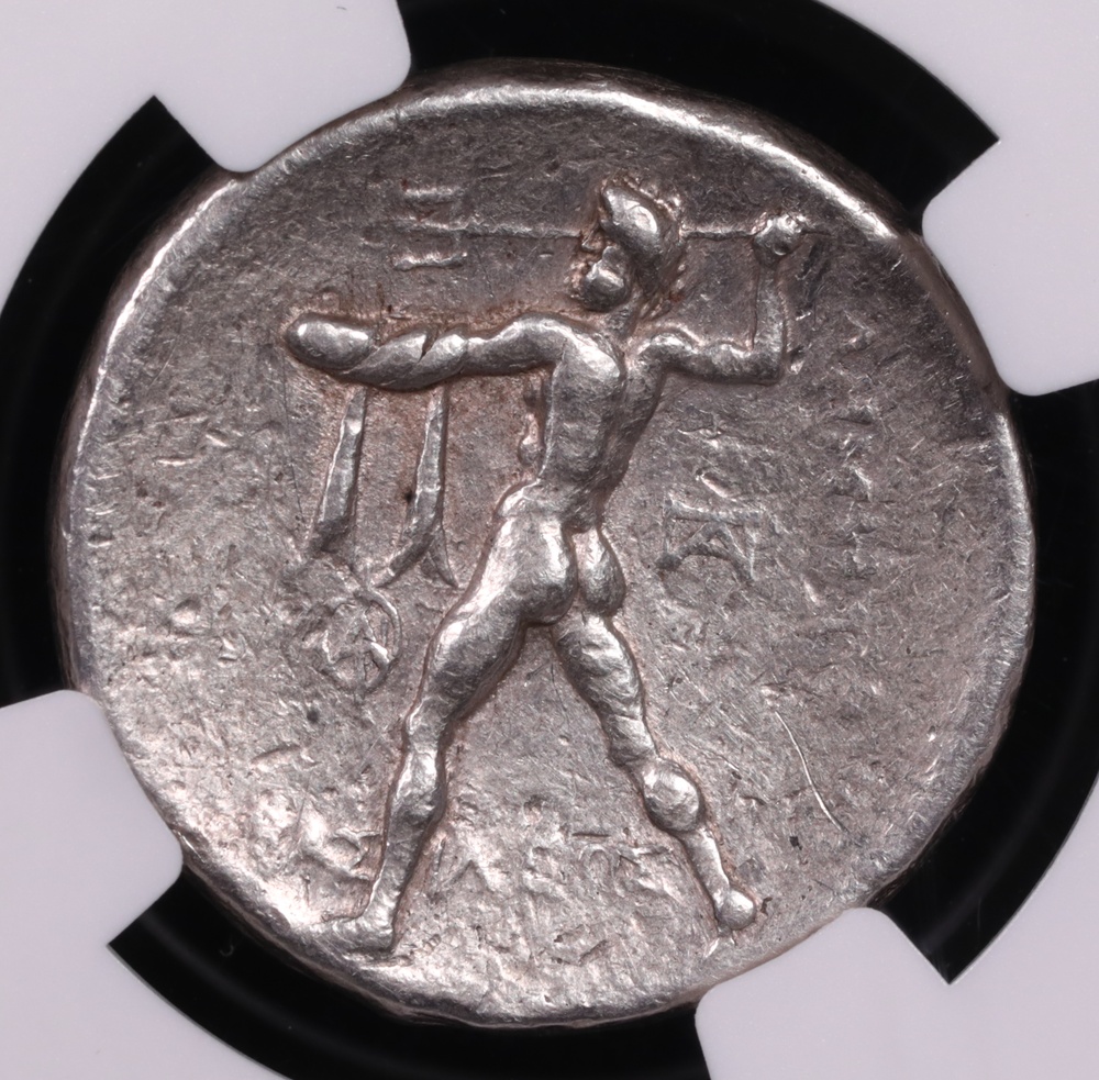 306-283 BC Demetrius I Poliorcetes Silver Tetradrachm NGC Choice Very Fine 5x3