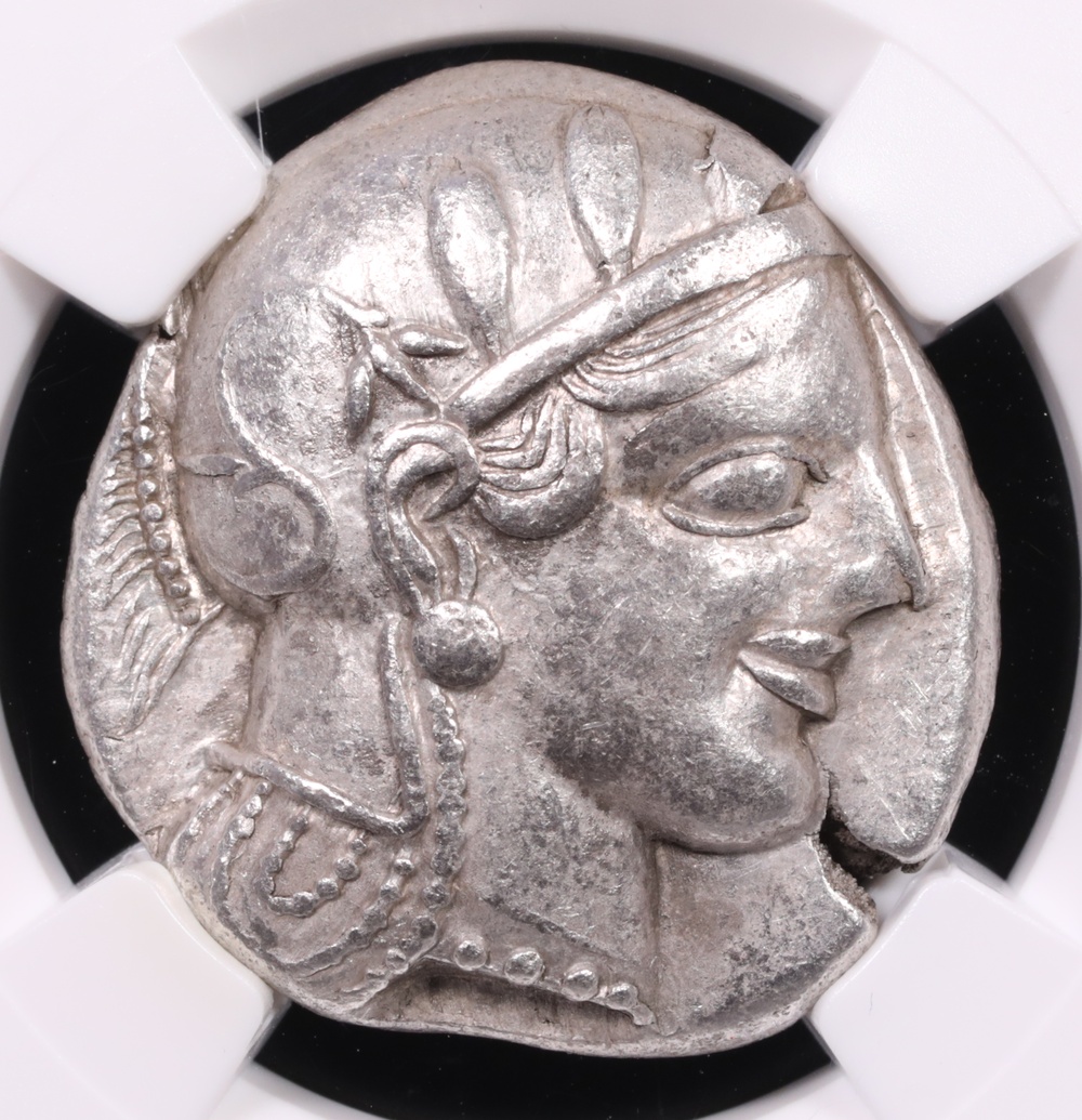 455-440 BC Attica, Athens Silver Owl Tetradrachm NGC Choice XF 4x4