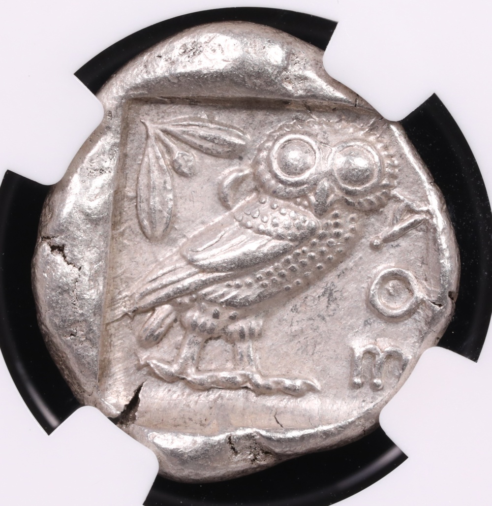 455-440 BC Attica, Athens Silver Owl Tetradrachm NGC Choice XF 4x4