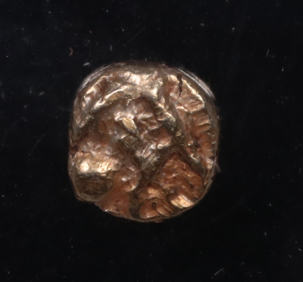 600-550 BC Ionia Electrum 1/48 Stater NGC Choice Extremely Fine 4x4 Obverse 600-550 BC Ionia Electrum 1/48 Stater NGC Choice Extremely Fine 4x4 Obverse