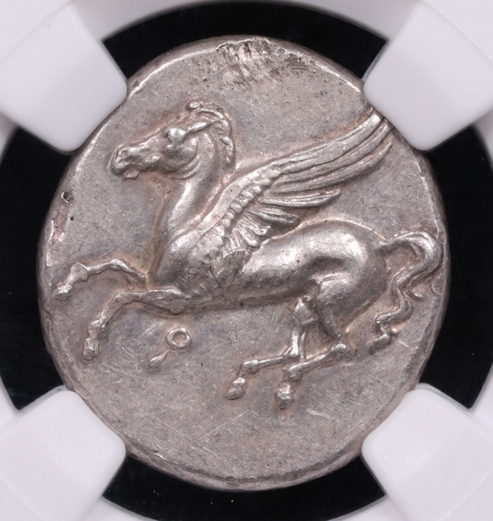4th Century BC Corinthia, Corinth Silver Stater NGC Choice About Uncirculated 5x3 Obverse 4th Century BC Corinthia, Corinth Silver Stater NGC Choice About Uncirculated 5x3 Obverse