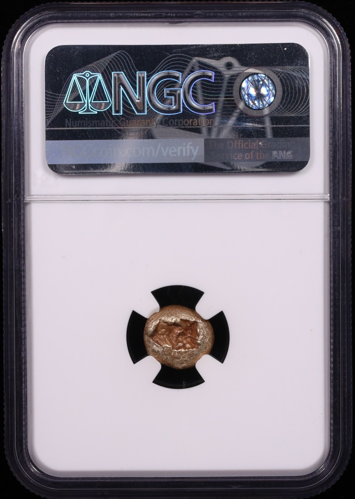 650-600 BC Ionia Electrum Third-Stater NGC About Uncirculated 4x4 Reverse in Holder 650-600 BC Ionia Electrum Third-Stater NGC About Uncirculated 4x4 Reverse in Holder